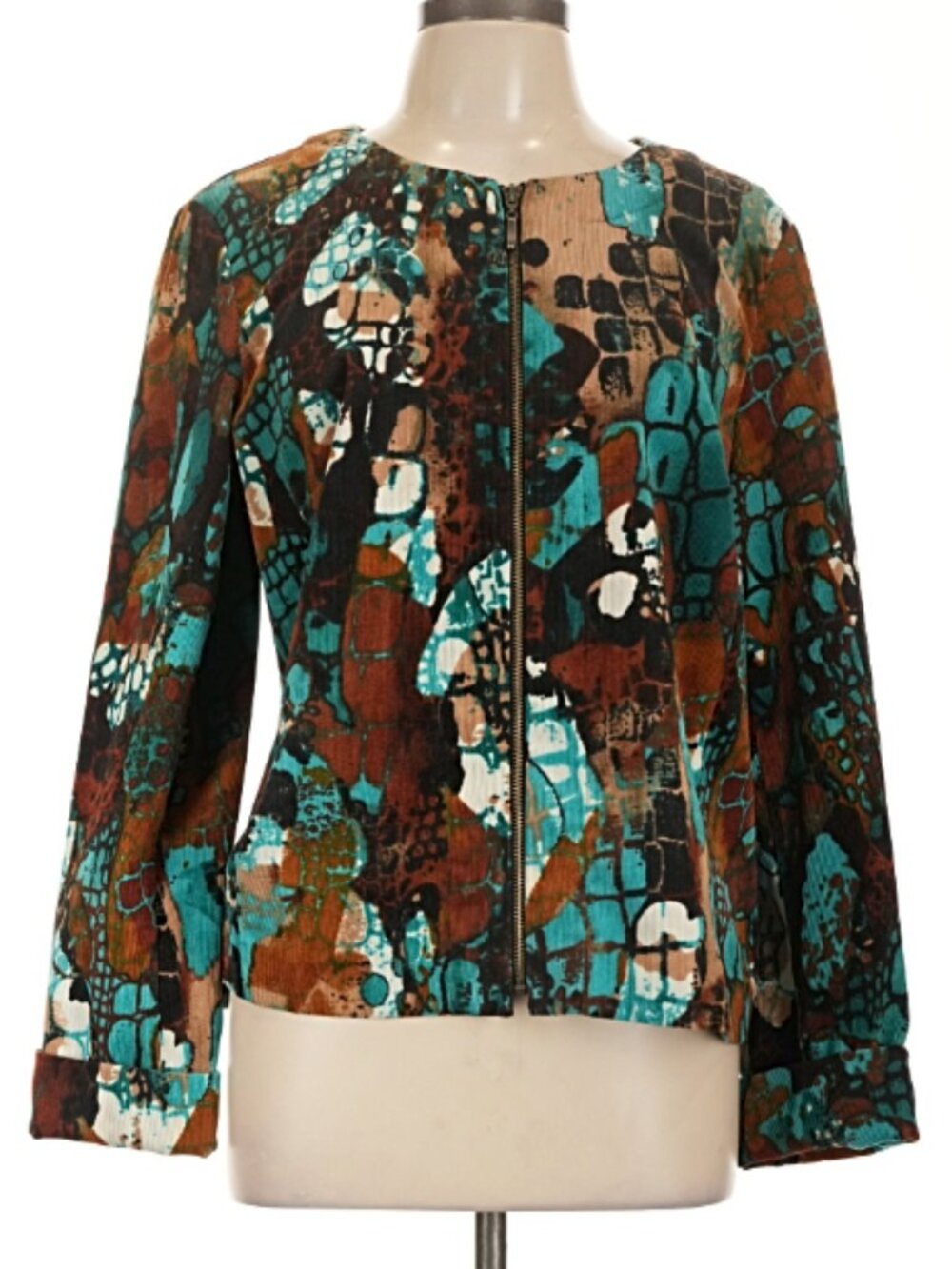 Abstract Print Corduroy Jacket